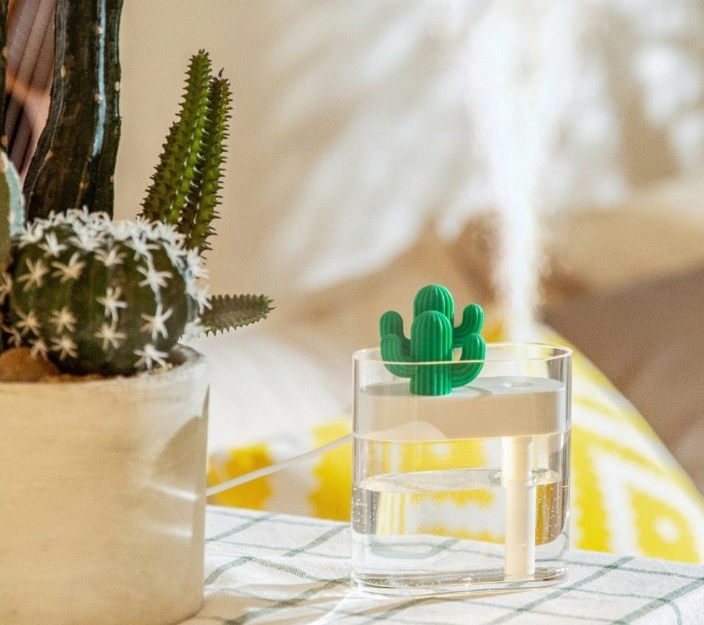 AromaVida Difusor de Aroma – Deseño de Cactus Ultrasónico con LED e depósito de 160ml