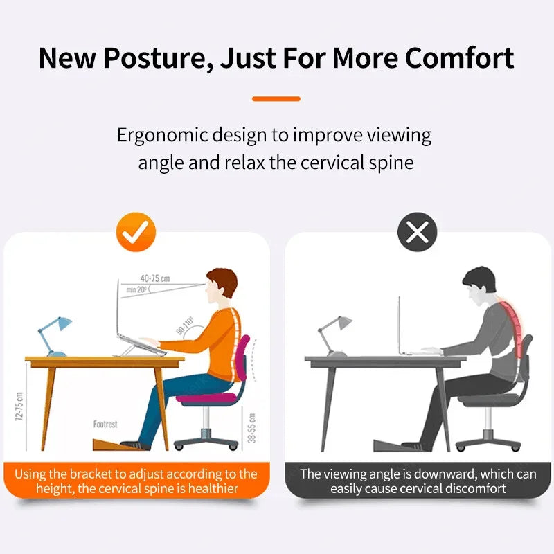 FlexiDesk – Soporte de portátil axustable 10–15" para casa e viaxes