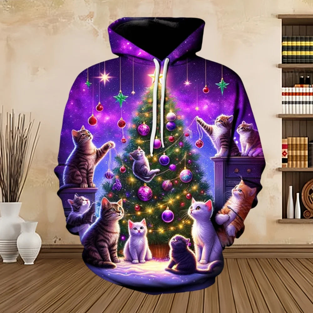 Vrolijke kerst sweatshirt met grafisch ontwerp voor unisex 9