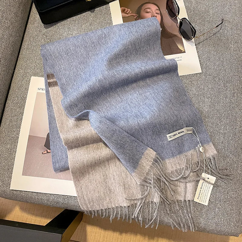 Merivelle Wol Sjaal – Luxe 100% Wollen Wintersjaal met Dambordpatroon, Warm & Stijlvol voor Vrouwen