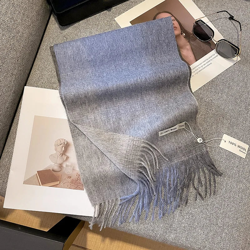 Merivelle Wol Sjaal – Luxe 100% Wollen Wintersjaal met Dambordpatroon, Warm & Stijlvol voor Vrouwen