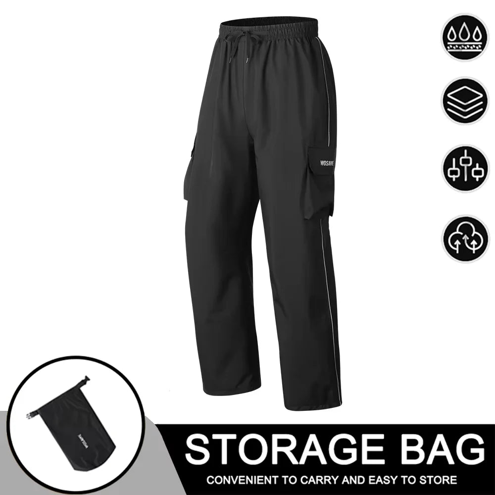 Wosawe Motorregenjas – Waterdichte Herenjas met Reflecterende Details & Winddicht Ontwerp