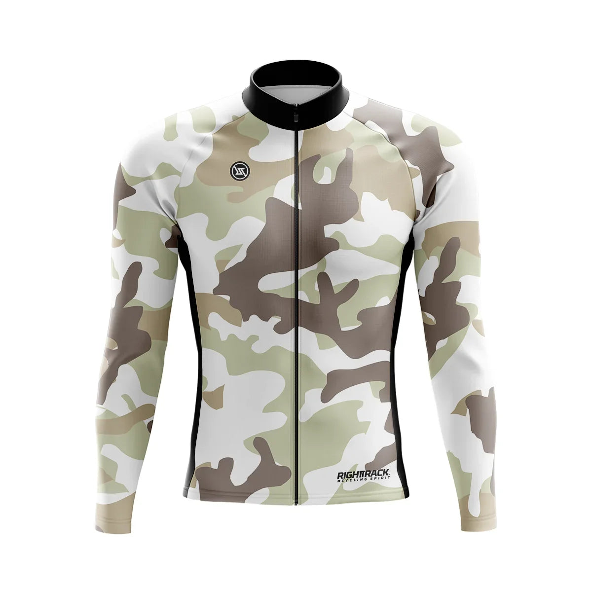 Aerovent Heren Wielrenshirt – Ademend Fleece MTB Shirt met Lange Mouwen & Camo Design voor Lente en Herfst