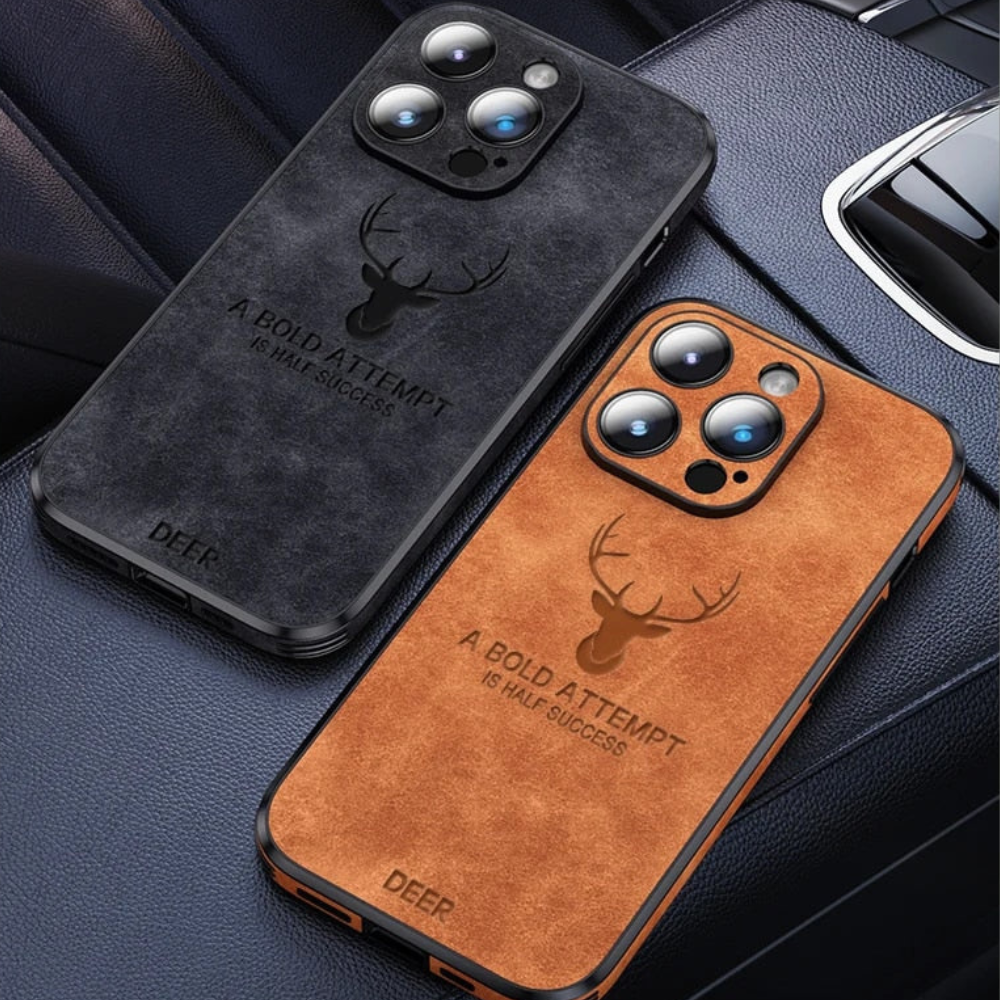 Luxvera – funda d'iPhone de cuir genuí prim i resistent als cops – disseny elegant