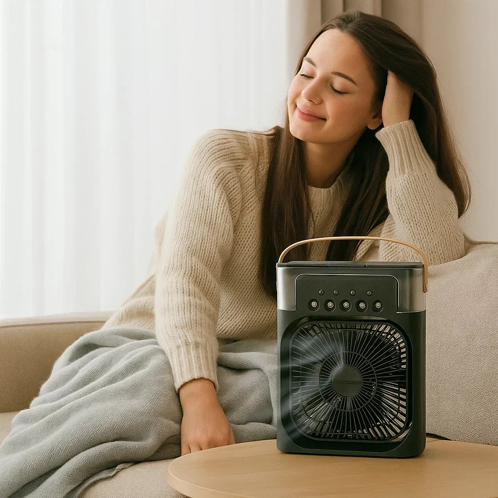 Coolvia – Mini aire acondicionado portátil con batería e refrixeración por evaporación USB