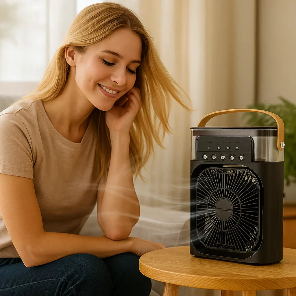 Coolvia – Mini aire acondicionado portátil con batería e refrixeración por evaporación USB