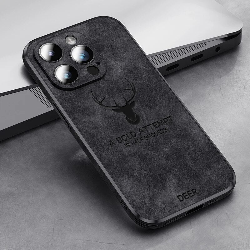 Luxvera – funda d'iPhone de cuir genuí prim i resistent als cops – disseny elegant