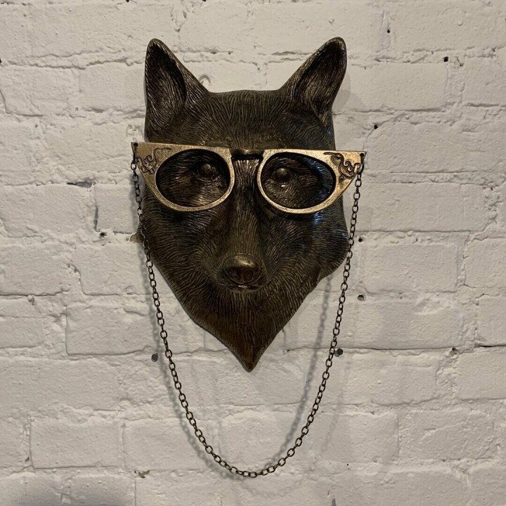 CritterCharm – Decoració de paret amb cap d'animal juganer – Disseny de resina pintat a mà