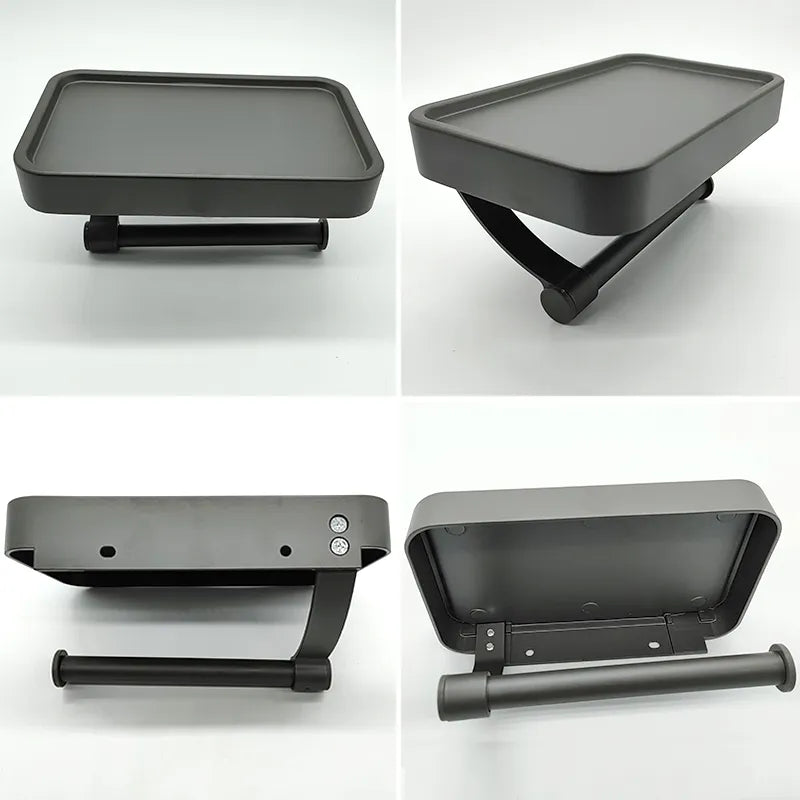 Veltrix Porta-rotllo de vàter – Porta-rotllo de vàter d'acer inoxidable amb prestatge i disseny raspallat