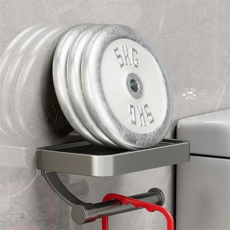 Veltrix Porta-rotllo de vàter – Porta-rotllo de vàter d'acer inoxidable amb prestatge i disseny raspallat