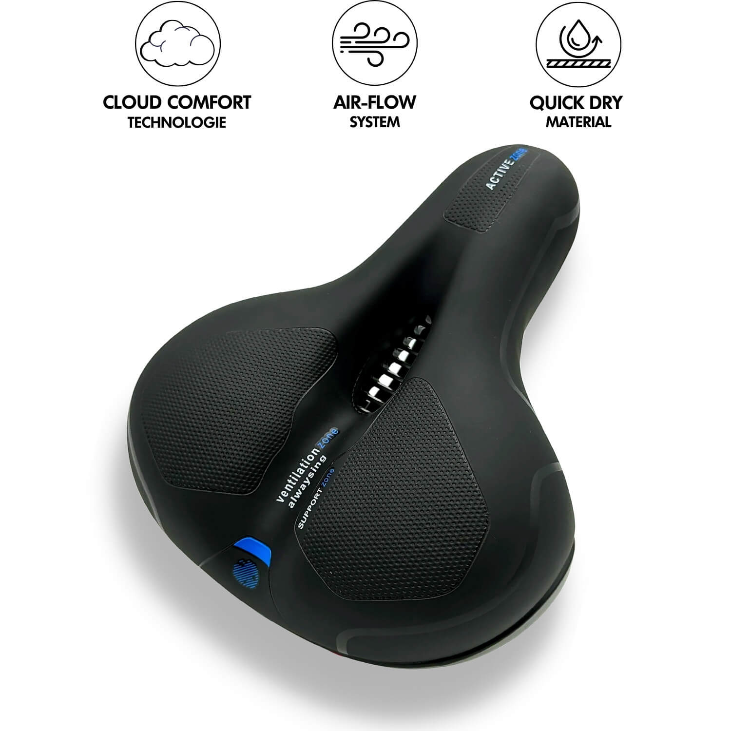 Velora Cloud Comfort Pro Asento de bicicleta – Asento ergonómico de xel para andar en bicicleta sen dor
