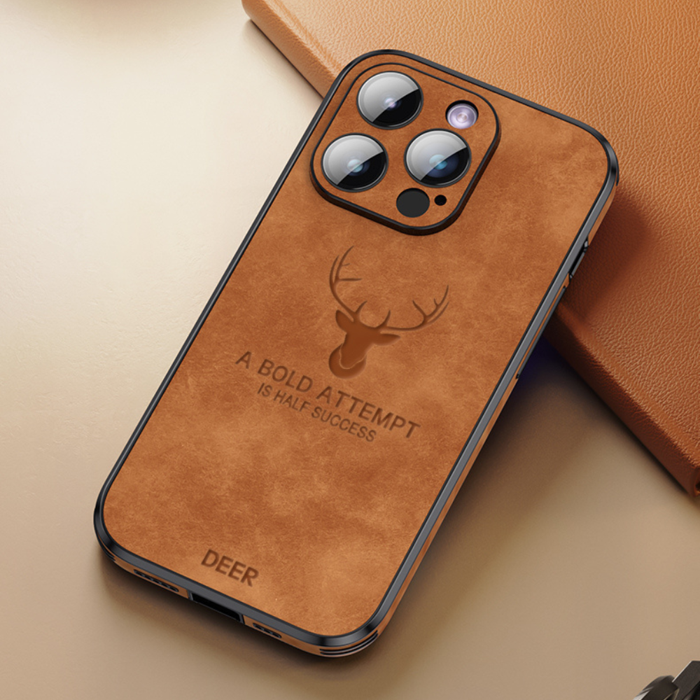 Luxvera – funda d'iPhone de cuir genuí prim i resistent als cops – disseny elegant