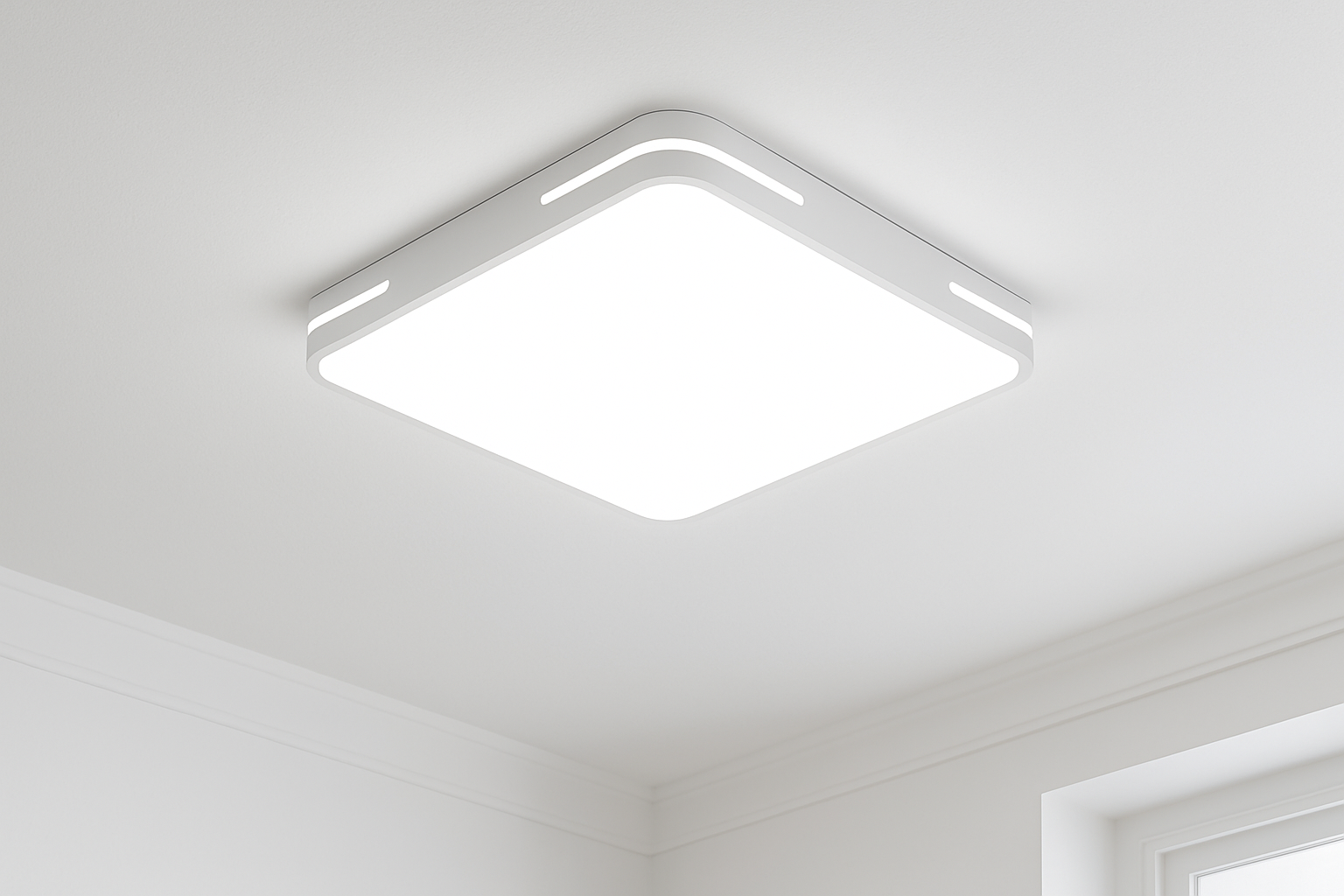 Lumora Plafondlamp – Vierkant Design met 36W LED, Helder Koelwit Licht & IP44 Bescherming