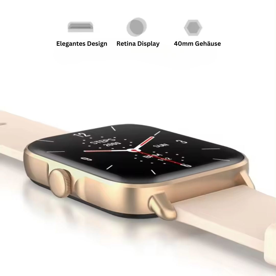 PulseMate Smartwatch – Funcións de saúde e resistente á auga IP68