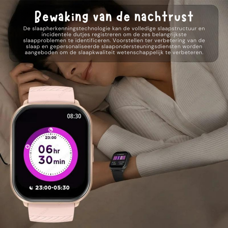 PulseMate Smartwatch – Funcións de saúde e resistente á auga IP68