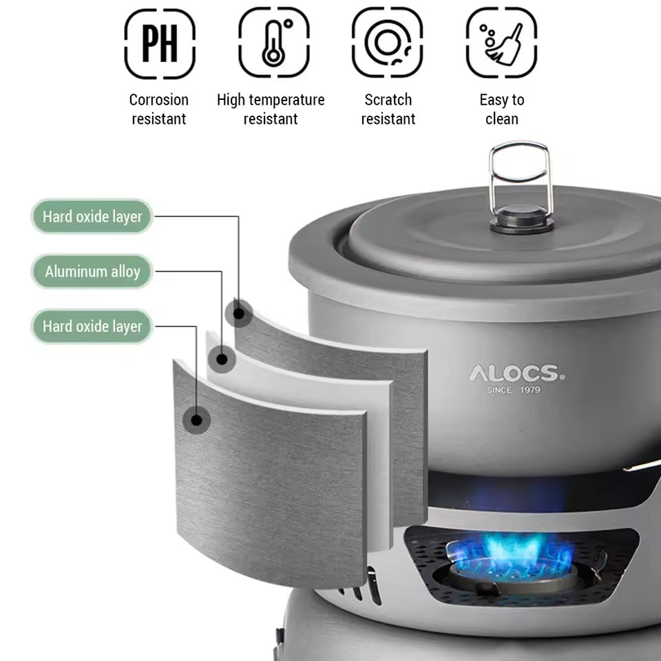 TrailMate Set de cuina per acampar – Fogó portàtil per a exterior, senderisme i barbacoa