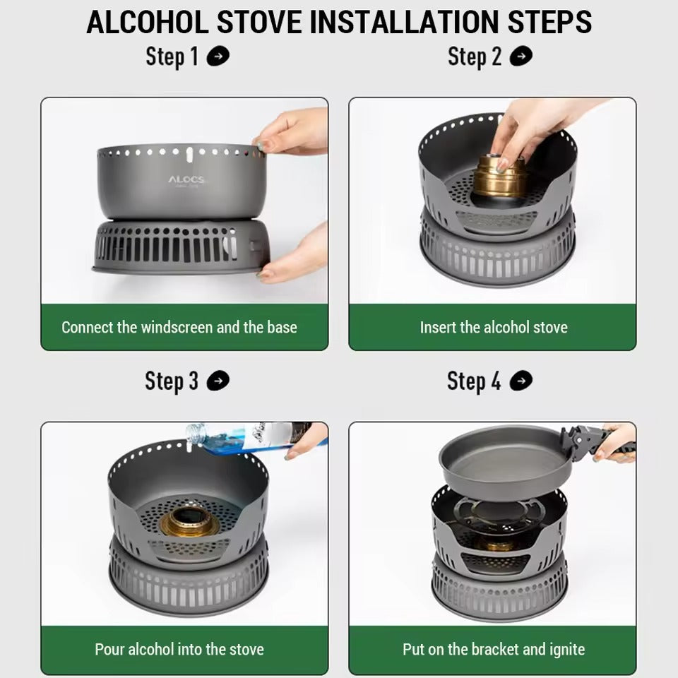 TrailMate Set de cuina per acampar – Fogó portàtil per a exterior, senderisme i barbacoa