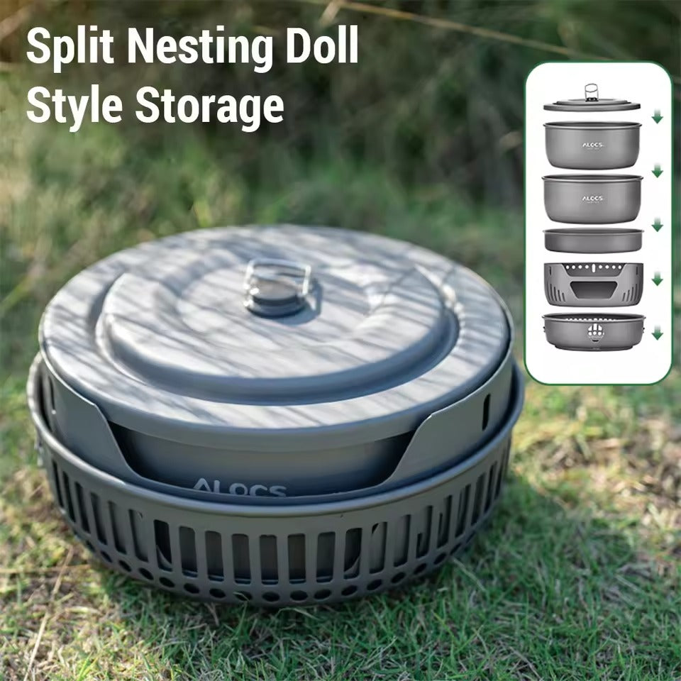 TrailMate Set de cuina per acampar – Fogó portàtil per a exterior, senderisme i barbacoa