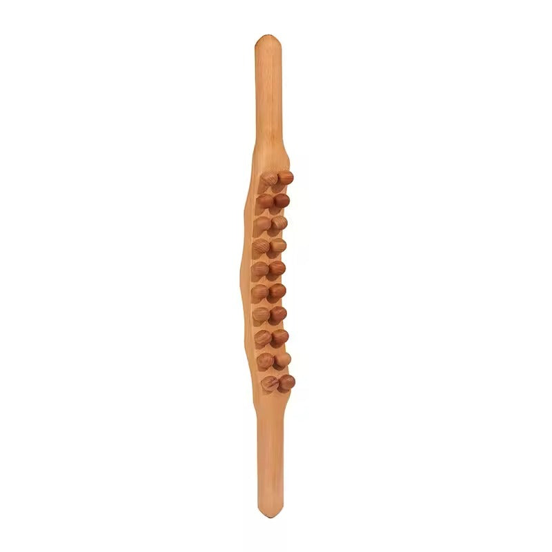 WoodRelief Pro Massagestaaf – Bastão Gua Sha de Madeira para Relaxamento Muscular