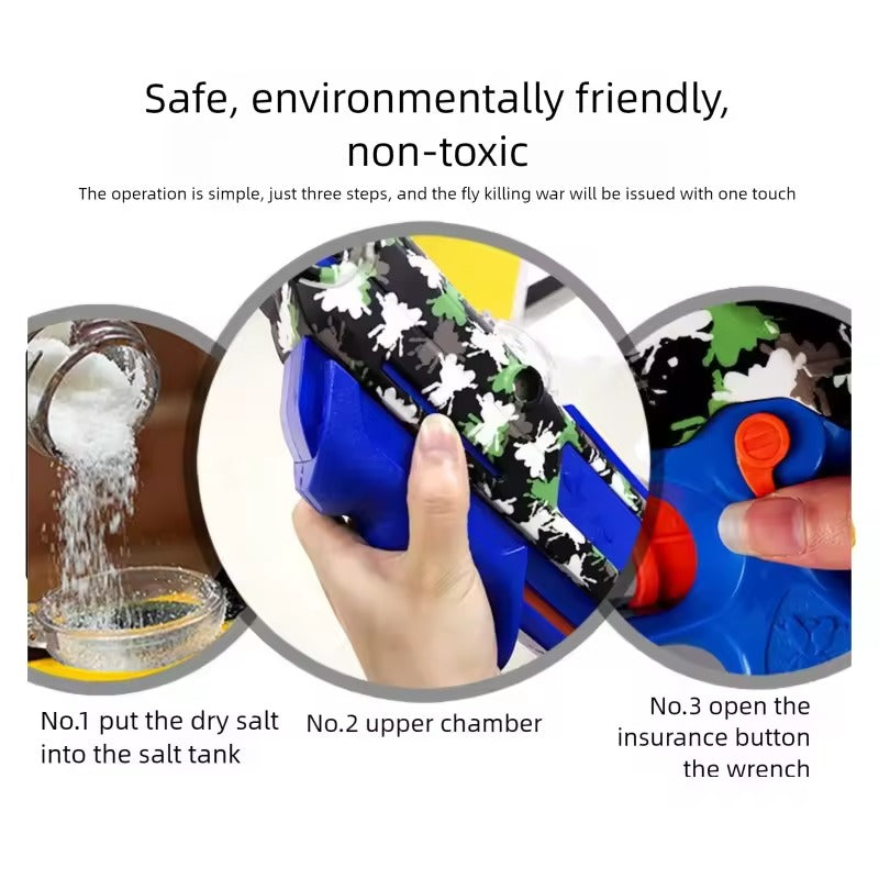 InsectaShot Caçador de Mosques 3.0 – Negre Fusell de Sal Sense Verí ni Piles