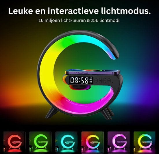 Wake-Up Light PRO – Lámpara de alarma de saída do sol intelixente con Bluetooth e carga sen fíos