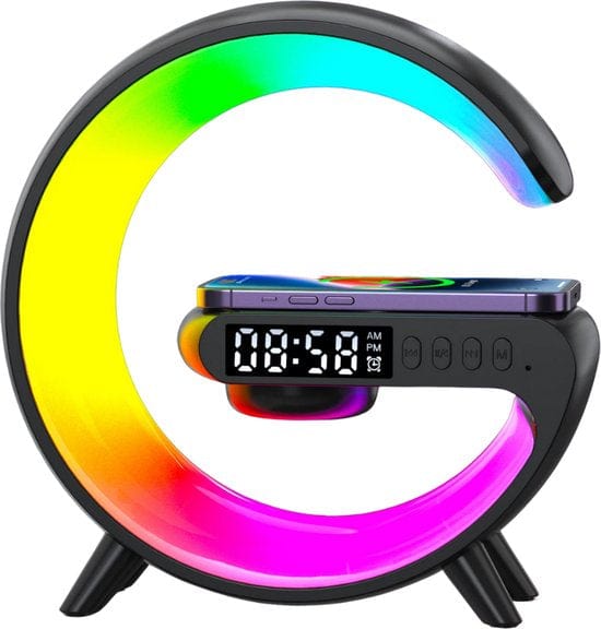 Wake-Up Light PRO – Lámpara de alarma de saída do sol intelixente con Bluetooth e carga sen fíos