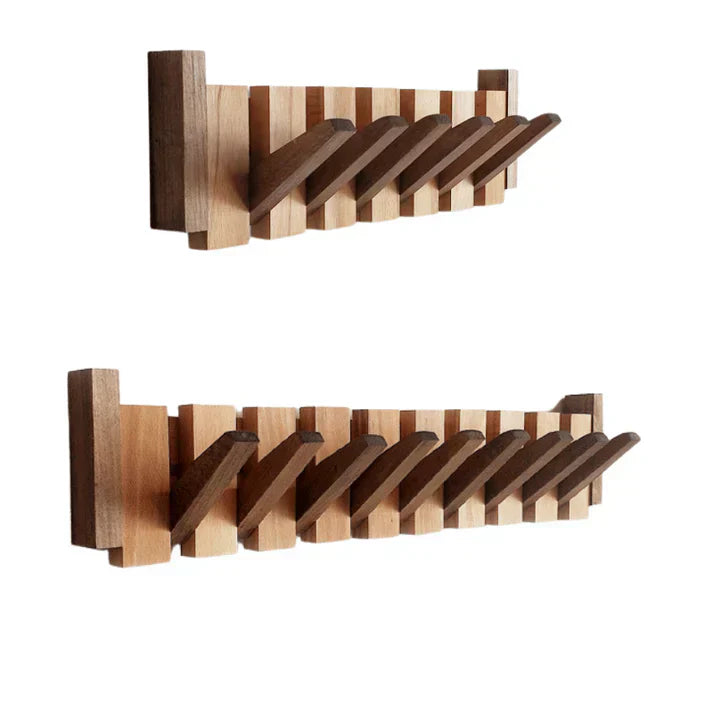 Nordello Piano Kapstok – Handgemaakt Houten Wandrek met Magnetische Haken