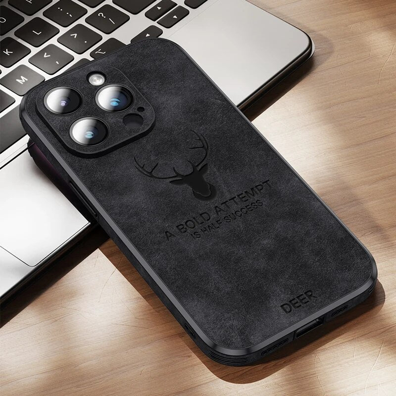Luxvera – funda d'iPhone de cuir genuí prim i resistent als cops – disseny elegant