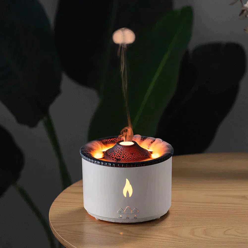 Auralis HumiFlame Luchtbevochtiger – Vulkanisch Vlameffect & Aromatherapie Diffuser