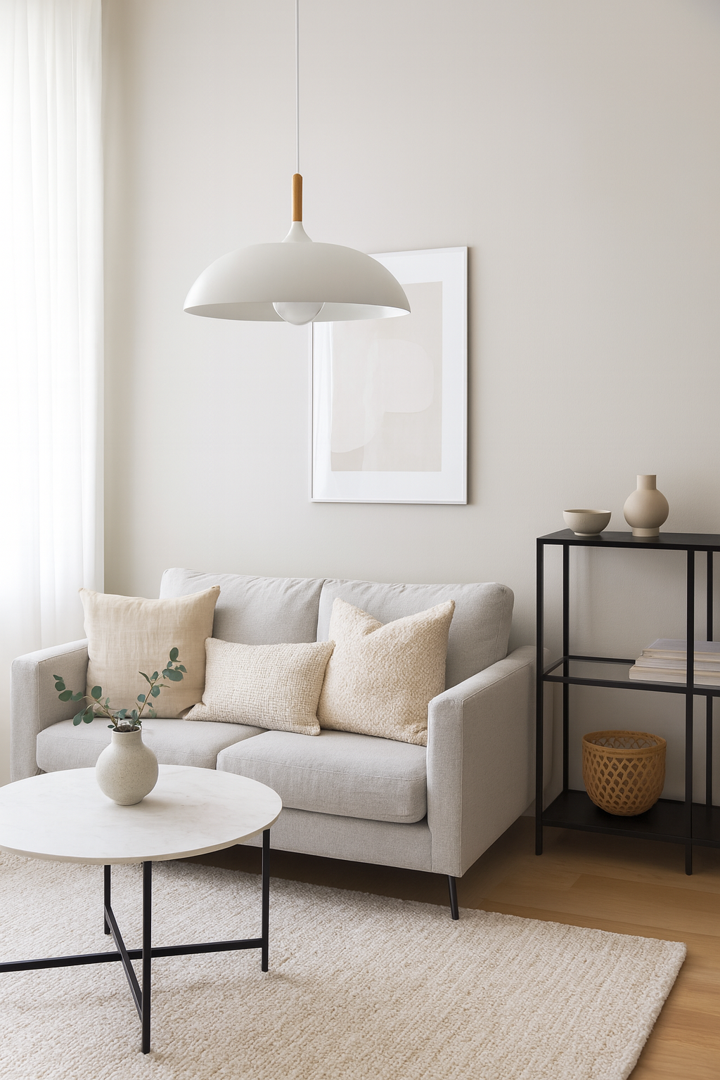 Làmpada penjant pastel Coloria – alumini i fusta amb cable ajustable en disseny retro