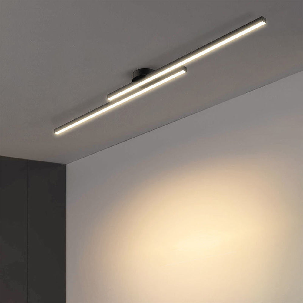 Norvion Plafondlamp – Lampada da soffitto LED allungata in alluminio con design minimalista elegante