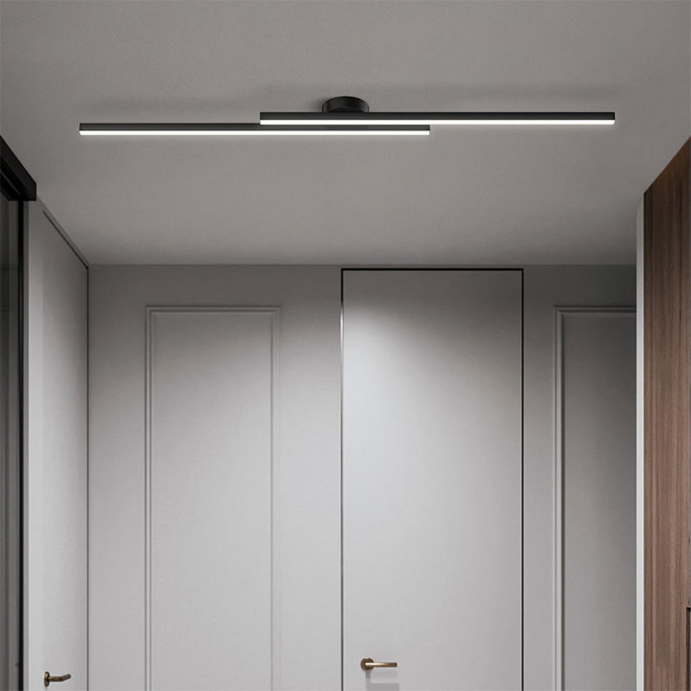 Norvion Plafondlamp – Lampada da soffitto LED allungata in alluminio con design minimalista elegante