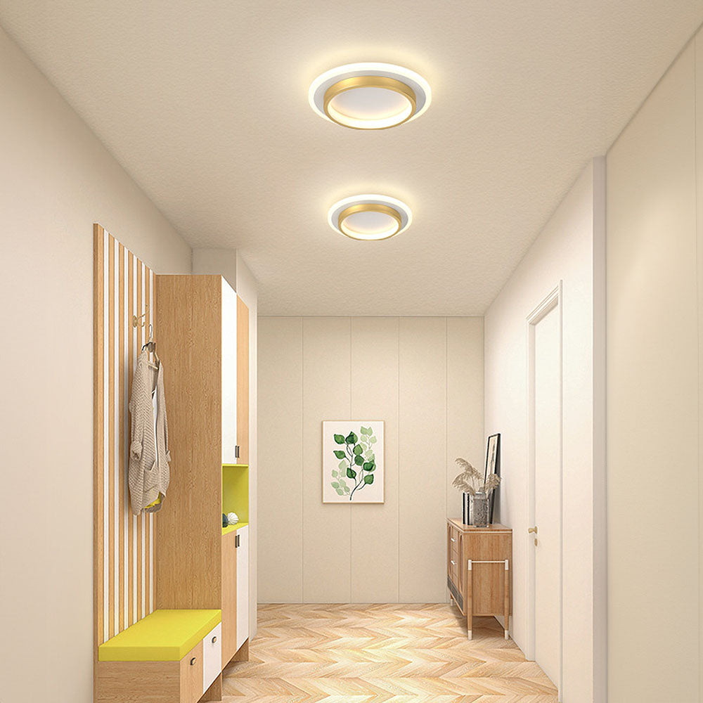 Eldaro Lámpara de techo – Lámpara de techo LED redonda de metal y acrílico con diseño moderno minimalista