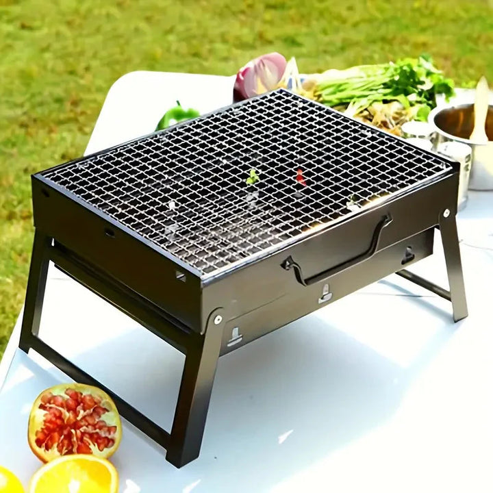 GrillMate – Barbecue da Tavolo Pieghevole in Metallo – Barbecue Portatile a Carbone