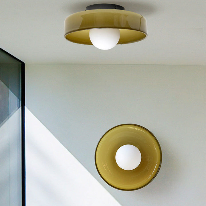 Culina Plafondlamp – Moderno design rotondo in vetro con montaggio a filo compatto e attacco G9