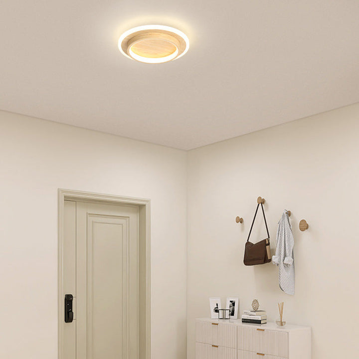 Eldaro Lámpara de techo – Lámpara de techo LED redonda de metal y acrílico con diseño moderno minimalista