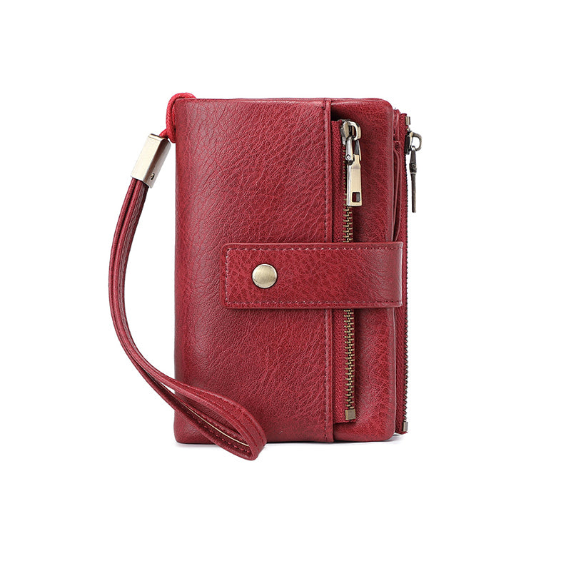 Cartera plegable de tres partes con bloqueo RFID para damas – diseño elegante, espacioso y seguro