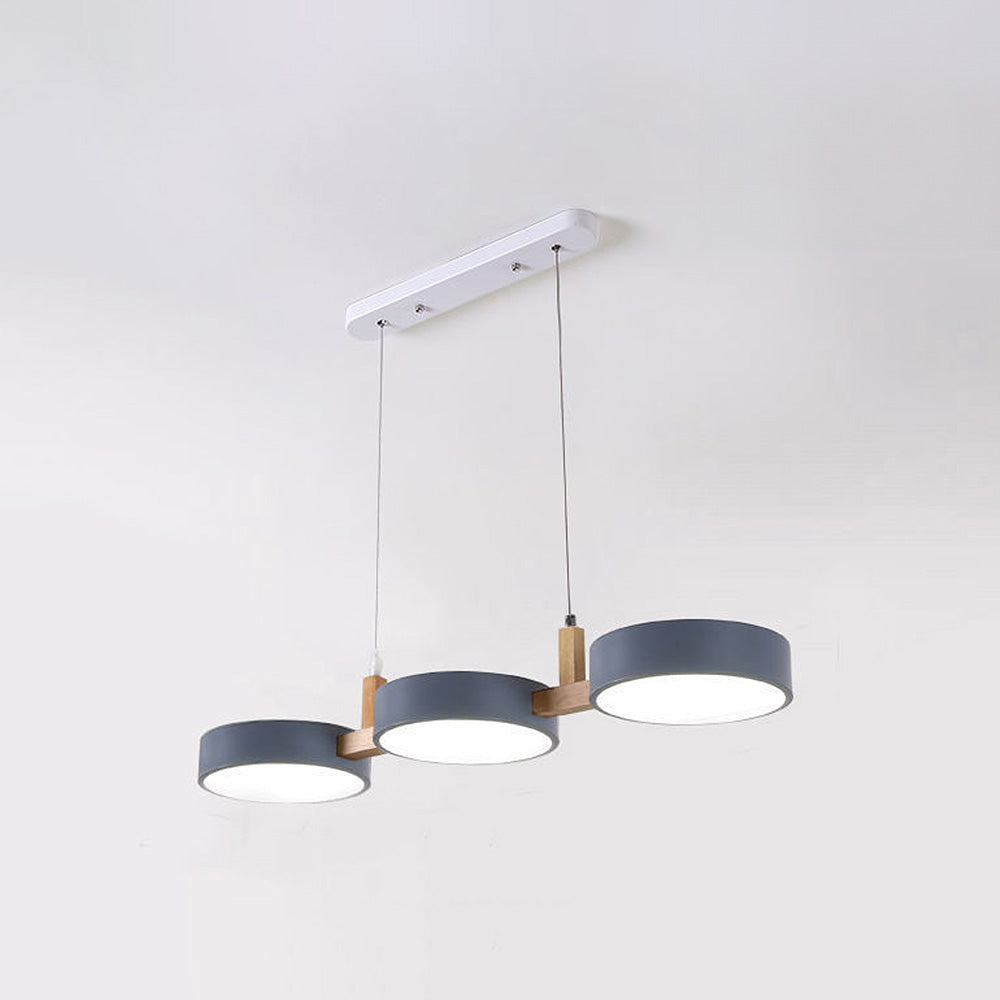 Nordura Suspension – Design cylindrique scandinave avec plusieurs points lumineux LED et accents en bois