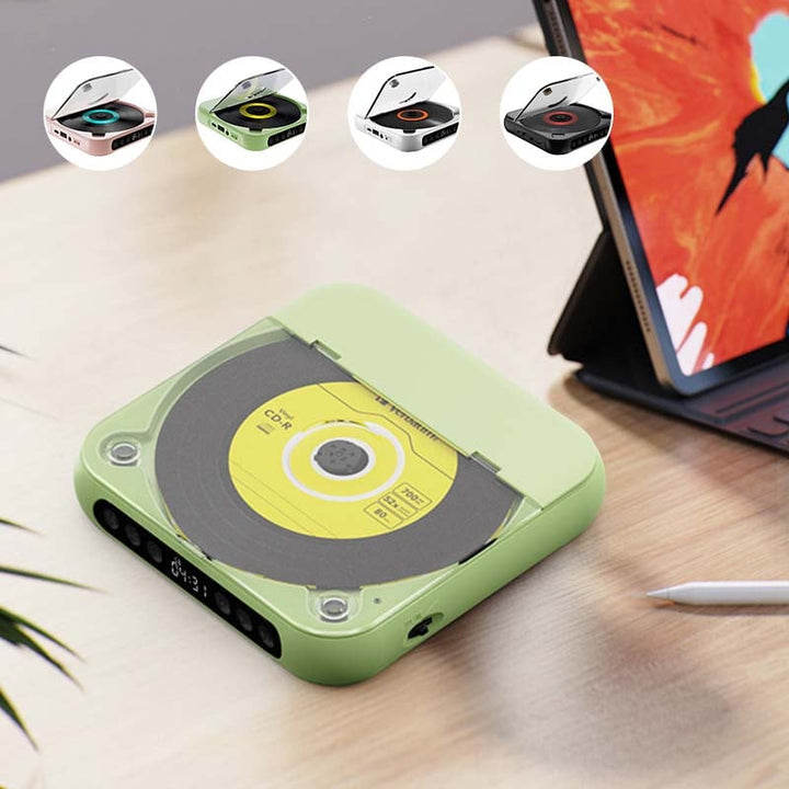 Leitor de CD Portátil – Bluetooth 5.3, Bateria Recarregável &amp; Design Compacto