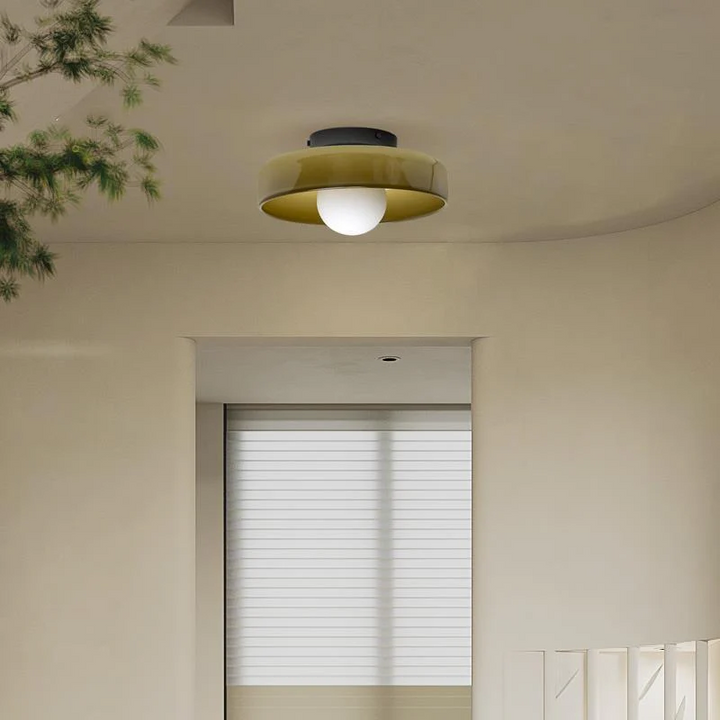 Culina Plafondlamp – Moderno design rotondo in vetro con montaggio a filo compatto e attacco G9