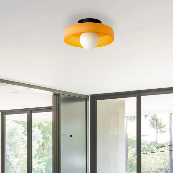 Culina Plafondlamp – Moderno design rotondo in vetro con montaggio a filo compatto e attacco G9