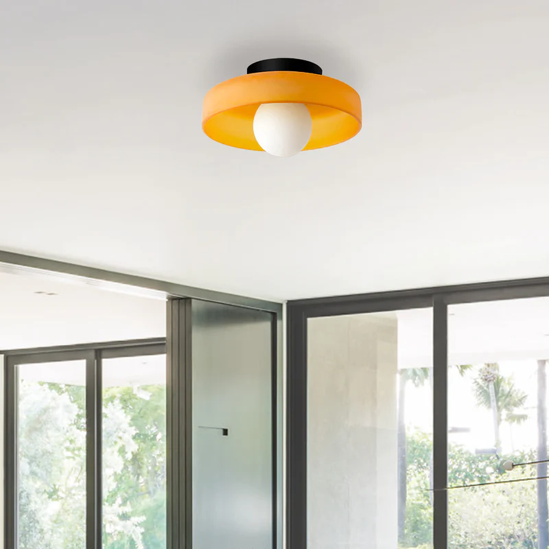 Culina Plafondlamp – Modern Rodó Disseny de Vidre amb Muntatge Compacte a Ras i Base G9