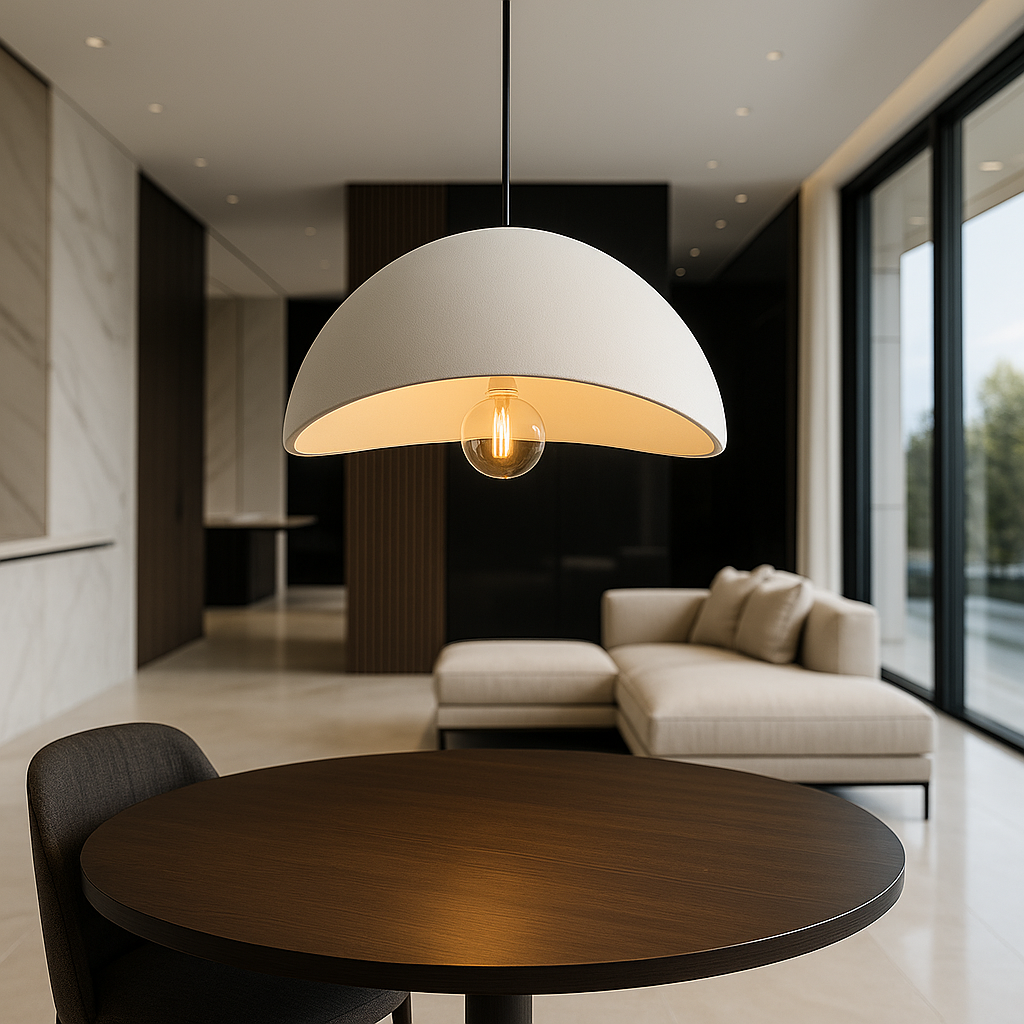 Lámpara colgante Liora – Vidrio y metal regulable para comedor o sala de estar