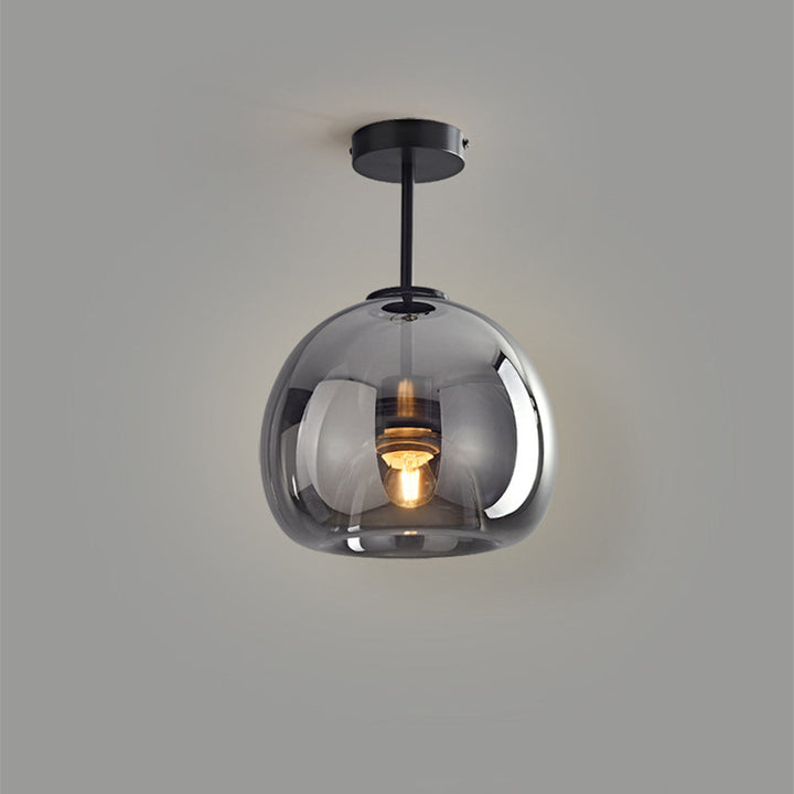 Valtaro Plafondlamp – Koperen plafondlamp met glazen kap en retro-modern design