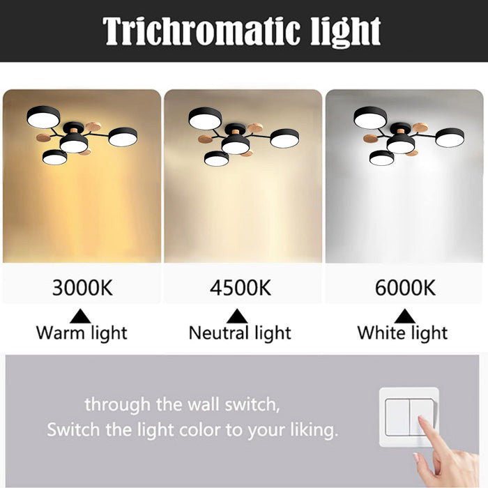 Averna Llum de sostre – Llum de sostre LED rodona de ferro i acrílic amb alta emissió de llum