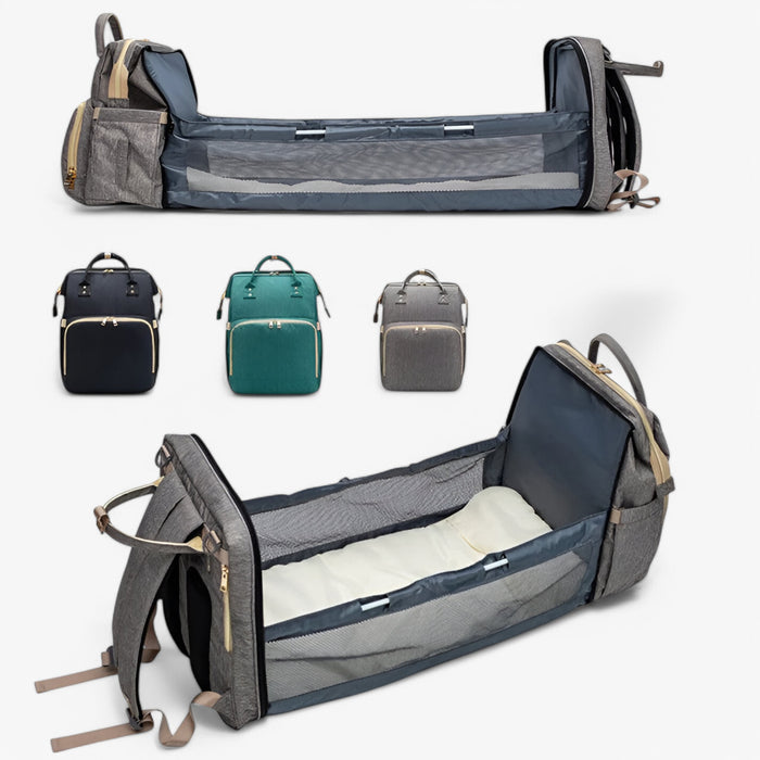 2-in-1 Luiertas "ReisNest" met Uitschuifbaar Babybedje Vestragear
