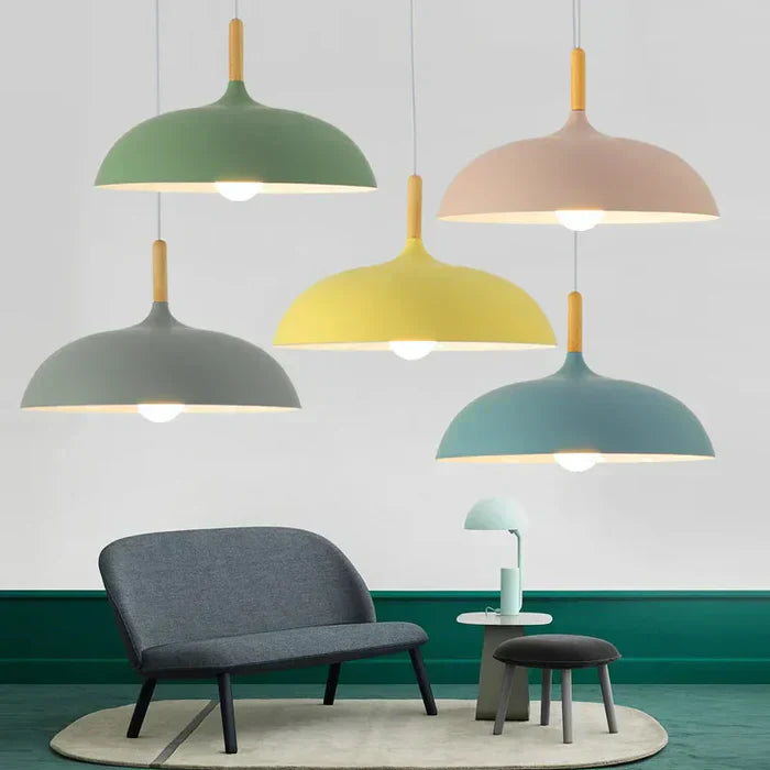 ScandiLuxe Candeeiro de Teto – Lâmpada LED de madeira de carvalho com design escandinavo e cabo ajustável