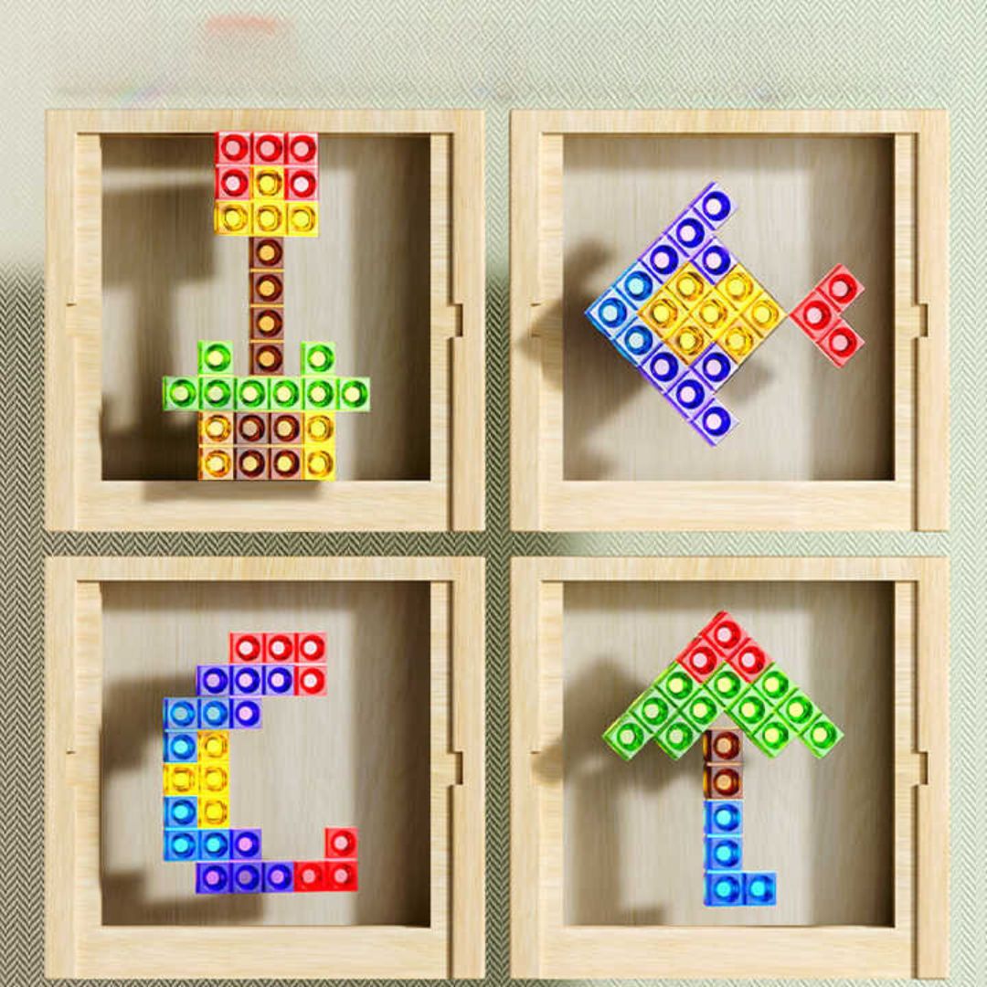 Timberplay Tetris Rompecabezas – Juego de Mesa Educativo de Madera para Todas las Edades