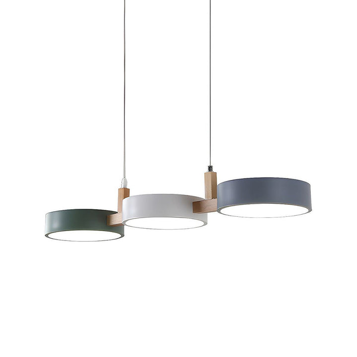 Nordura Suspension – Design cylindrique scandinave avec plusieurs points lumineux LED et accents en bois