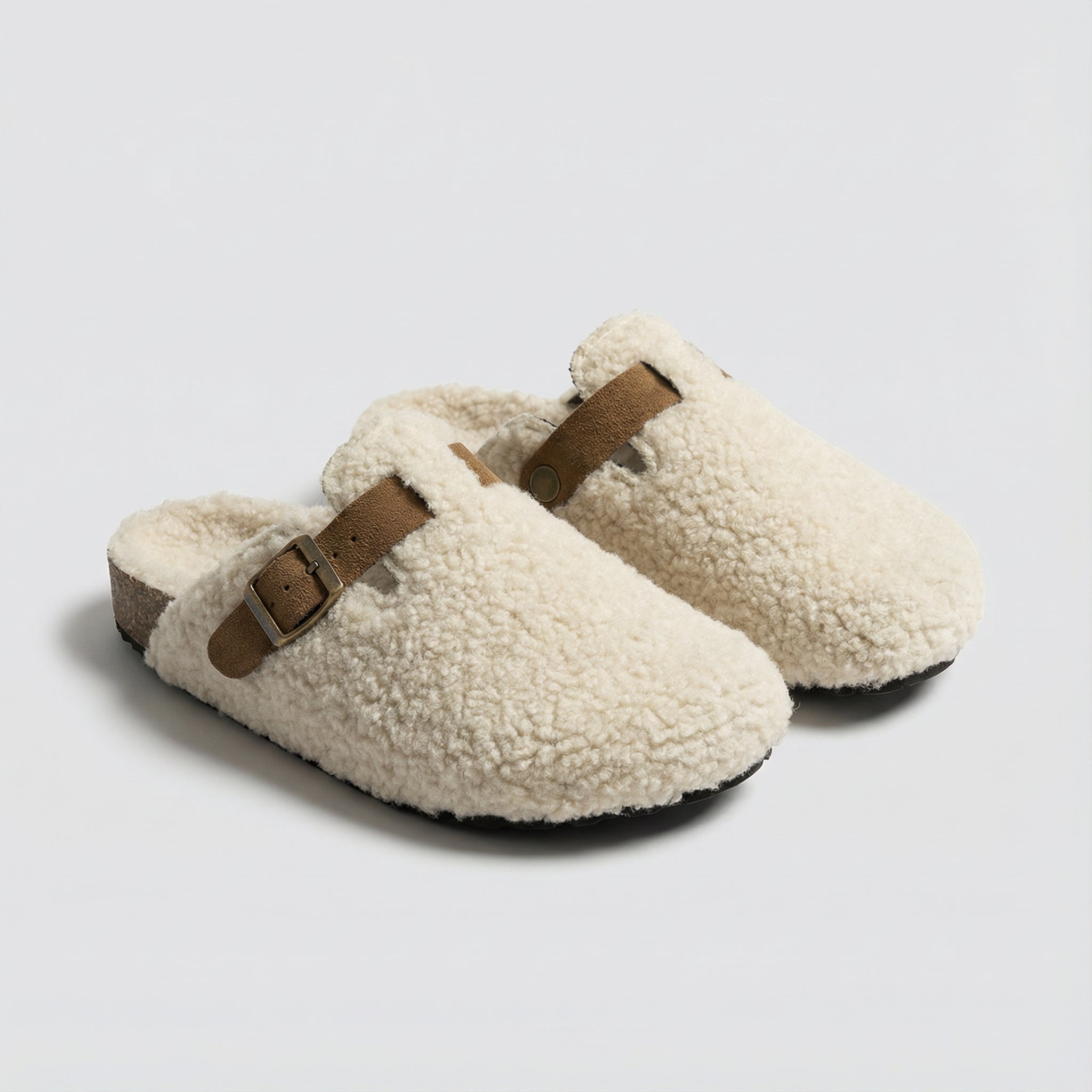 Pantofole Donna – Morbidi Ciabattini in Peluche con Fibbia e Suola Confortevole